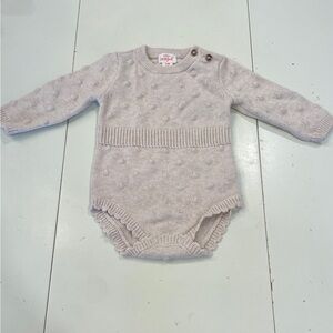Cream Knit Popcorn Baby Romper Sweater Cotton